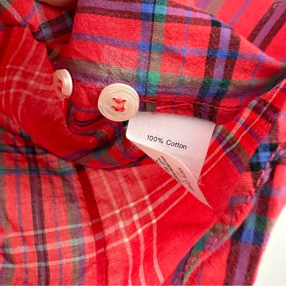 J. Crew “perfect fit” button up lightweight plaid shirt women’s XS - Picture 3 of 4